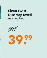 Blokker Clean Twist Disc Mop Dweil aanbieding
