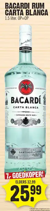 Super Dirck 3 Bacardi rum carta blanca aanbieding