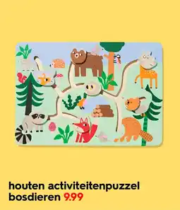 HEMA Houten activiteitenpuzzel bosdieren aanbieding