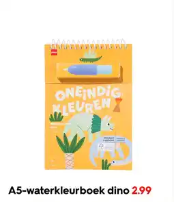 HEMA A5 waterkleurboek dino aanbieding