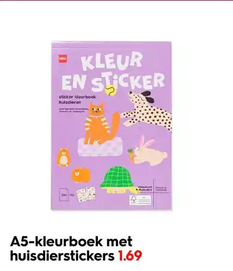 HEMA A5 kleurboek met huisdierstickers aanbieding
