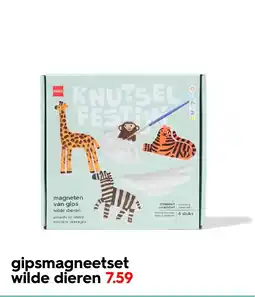 HEMA Gipsmagneetset wilde dieren aanbieding