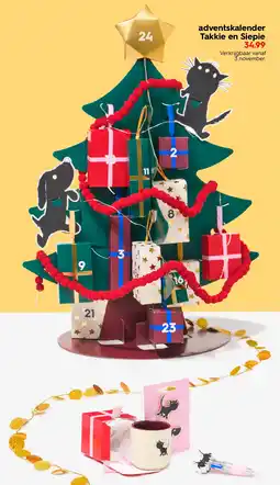 HEMA Adventskalender takkie en siepie aanbieding