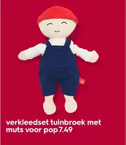 HEMA Verkleedset tuinbroek met muts voor pop aanbieding