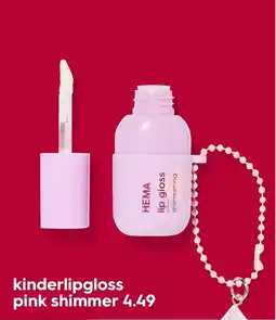 HEMA Kinderlipgloss pink shimmer aanbieding