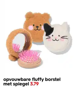 HEMA Opvouwbare fluffy borstel met spiegel aanbieding