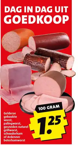 Boni Gelderse gekookte worst palingworst gesneden naturel grillworst schouderham of ardenner boterhamworst aanbieding
