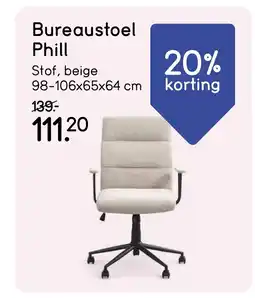 Leen Bakker Bureaustoel Phill aanbieding