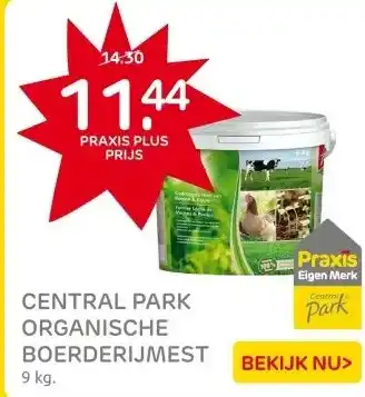 Praxis Central Park organische meststof aanbieding