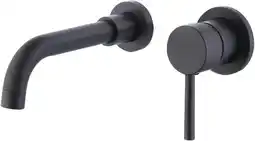 Amazon ImiiHO Matzwarte wastafelkraan, wandmontage, koud en warm, messing, 360° rotatie aanbieding