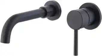 Amazon ImiiHO Matzwarte wastafelkraan, wandmontage, koud en warm, messing, 360° rotatie aanbieding