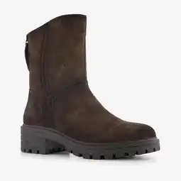 Scapino Hush Puppies suède dames boots donkerbruin aanbieding