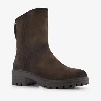Scapino Hush Puppies suède dames boots donkerbruin aanbieding