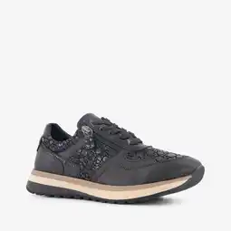 Scapino Hush Puppies leren dames sneakers zwart aanbieding