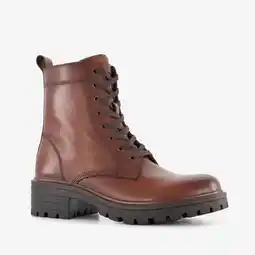 Scapino Hush Puppies leren dames veterboots cognac aanbieding