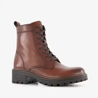 Scapino Hush Puppies leren dames veterboots cognac aanbieding