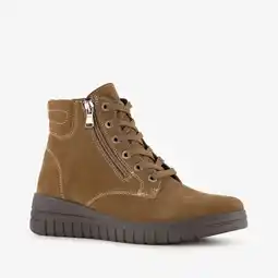 Scapino Hush Puppies suede dames veterboots bruin aanbieding