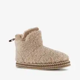 Scapino Thu!s gevoerde dames teddy pantoffels beige aanbieding