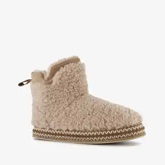 Scapino Thu!s gevoerde dames teddy pantoffels beige aanbieding