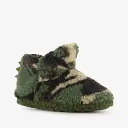 Scapino Thu!s hoge jongens pantoffels met camouflageprint groen aanbieding