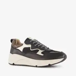 Scapino Hush Puppies leren dames sneakers zwart goud aanbieding