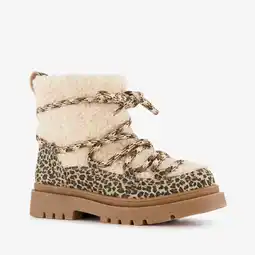 Scapino Blue Box gevoerde meisjes teddy boots met luipaardprint aanbieding