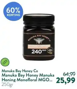 Holland & Barrett Manuka Bay Honey Manuka Honing Monofloral MGO 240 aanbieding