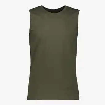 Scapino Unsigned basic GOTS heren singlet donkergroen aanbieding