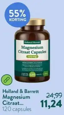 Holland & Barrett Magnesium Citraat Capsules 125mg aanbieding