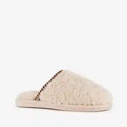 Scapino Thu!s dames instap teddy pantoffels beige aanbieding