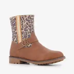 Scapino Blue Box meisjes enkellaarsjes met luipaardprint cognac aanbieding