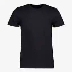 Scapino Unsigned heren GOTS T-shirt zwart katoen ronde hals aanbieding