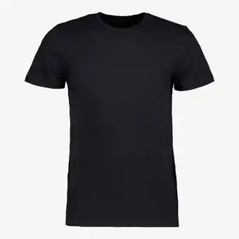 Scapino Unsigned heren GOTS T-shirt zwart katoen ronde hals aanbieding