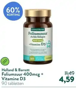 Holland & Barrett Foliumzuur 400mcg + Vitamine D3 aanbieding