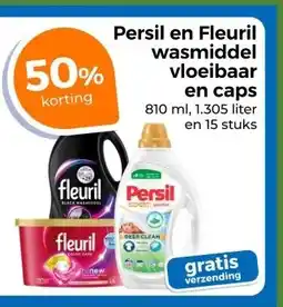 Trekpleister Persil en Fleuril wasmiddel vloeibaar en caps aanbieding