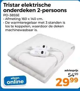 Trekpleister Tristar elektrische onderdeken 2-persoons aanbieding