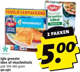 Boni Iglo groente idee of visschnitzels aanbieding