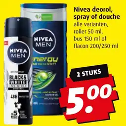 Boni Nivea deorol, spray of douche aanbieding
