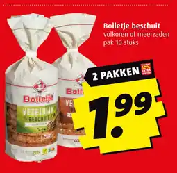 Boni Bolletje beschuit volkoren of meerzaden aanbieding