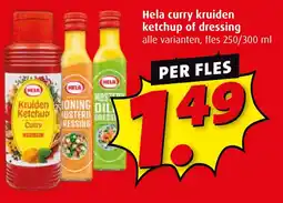 Boni Hela curry kruiden ketchup of dressing aanbieding