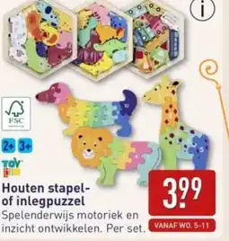 ALDI Houten stapel- of inlegpuzzel aanbieding