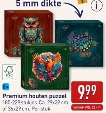 ALDI Premium houten puzzel aanbieding