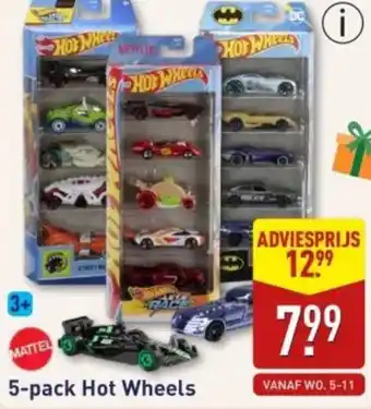 ALDI 5-pack Hot Wheels aanbieding