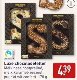 ALDI Luxe chocoladeletter aanbieding