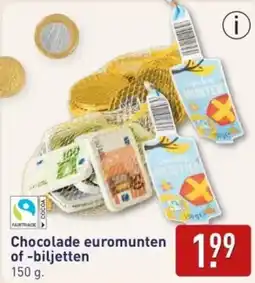 ALDI Chocolade euromunten of -biljetten aanbieding