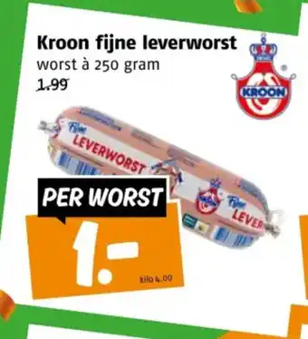 Poiesz Kroon fijne leverworst aanbieding