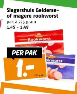 Poiesz Slagershuis Gelderse- of magere rookworst aanbieding
