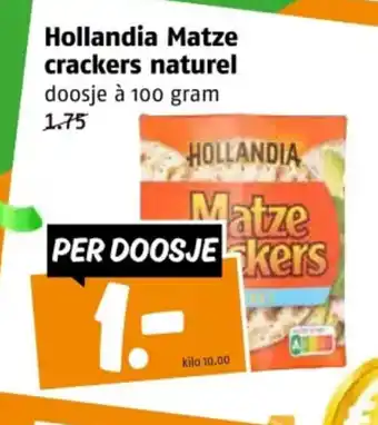 Poiesz Hollandia Matze crackers naturel aanbieding