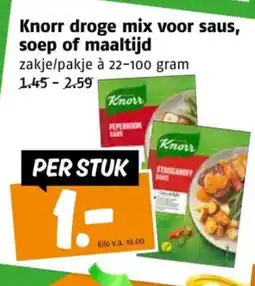 Poiesz Knorr droge mix voor saus, soep of maaltijd aanbieding