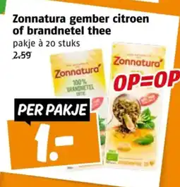 Poiesz Zonnatura gember citroen of brandnetel thee aanbieding